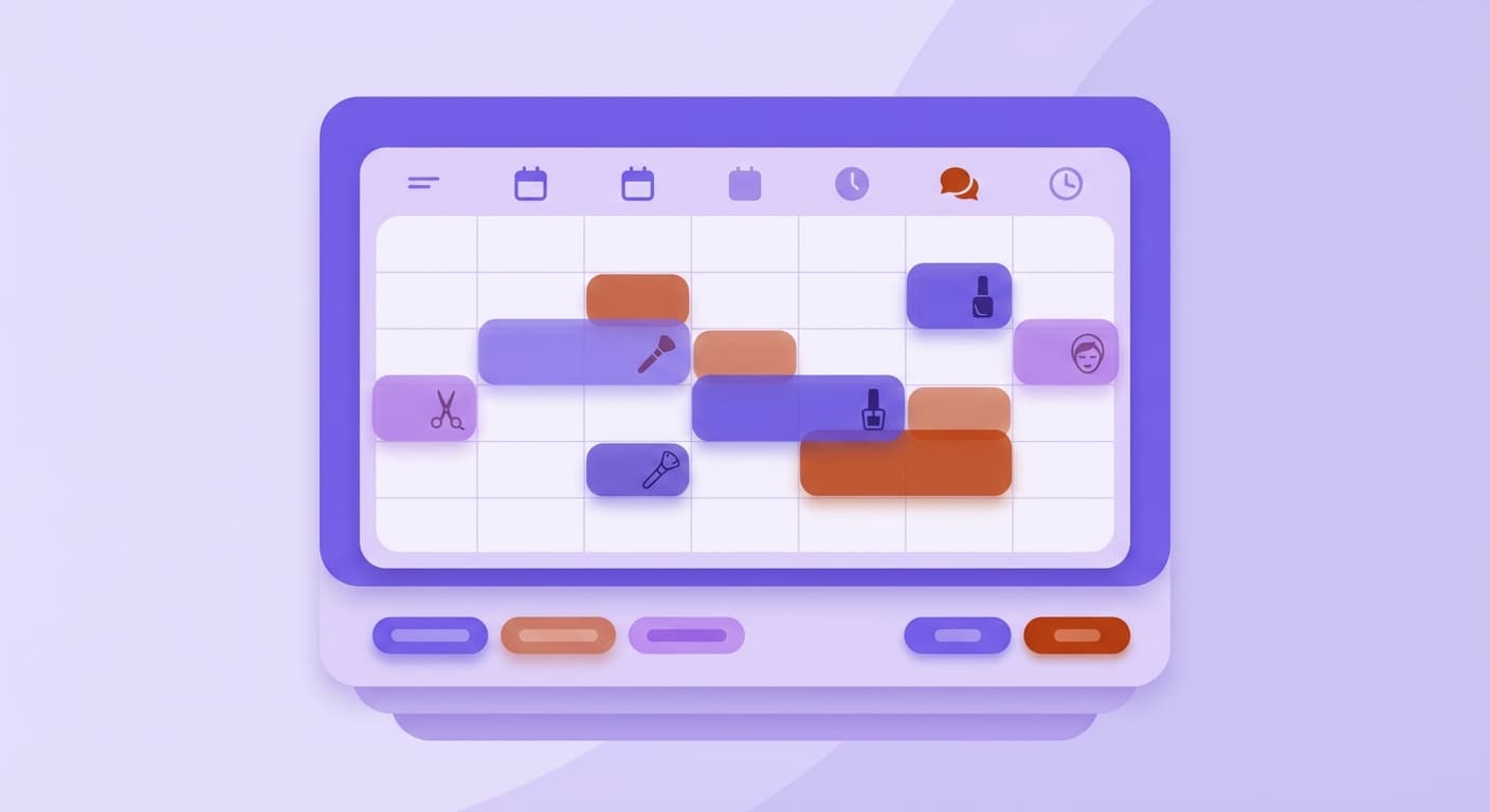 Illustration d'un calendrier de réservation beauté